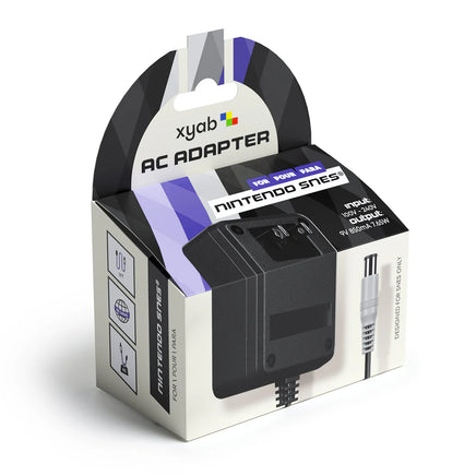 SNES Power Adapter Super Nintendo AC Power Supply Brand New - Front view of retail box