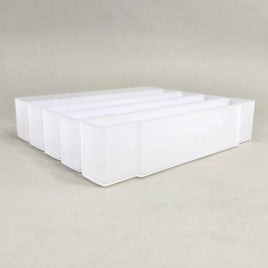 Super Nintendo Cartridge Dust Cover Clear Official SNES Logo 5 Pack Good Loose - Angled View