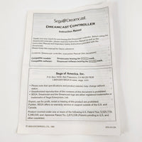 Sega Dreamcast Controller instruction manual on a white background