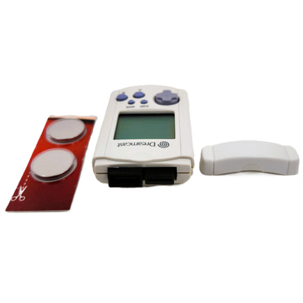 Official Oem Sega Dreamcast Vmu Visual Memory Unit Dust Cap Hkt7000 Very Good Loose - Product Top - Showing VMU Cap and Batteries New included