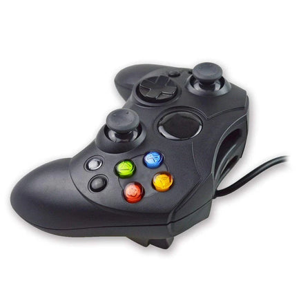 Warden Wired Controller For Original Xbox Black Gamepad Replacement Brand New - Angled View of the Controller Showing Close Up of the Buttons