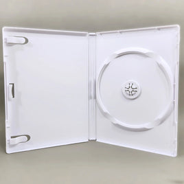Nintendo Wii Replacement Game Case 1-Pack - Empty Disc Case [White] - Interior view of game case showing the manual clips on the left and the disc tray on the right, new condition