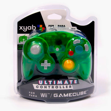 Wired Controller For Nintendo GameCube Wii Jungle Green Gamepad Replacement Brand New - Front Straight On View of Retail Package