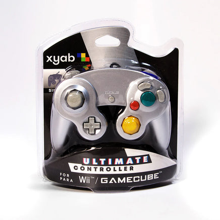 Wired Controller For Nintendo GameCube Wii Platinum Silver Gamepad Replacement Brand New - View of Front of Retail Packaging