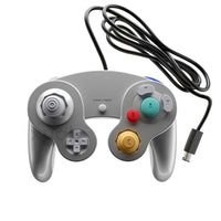 Wired Controller For Nintendo GameCube Wii Platinum Silver Gamepad Replacement Brand New - View of Controller and cable Front View
