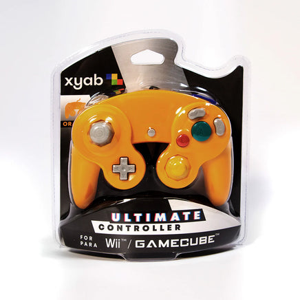 Wired Controller For Nintendo GameCube Wii Spice Orange Gamepad Replacement Brand New - Front Straight On View of Retail Package