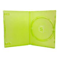 Replacement Game Case For Xbox 360 Disc Case 1 Pack Green Brand New Loose - View showing open empty case displaying disc holder