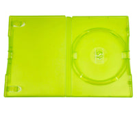Replacement Game Case For Xbox 360 Disc Case 1 Pack Green Brand New Loose - View of empty disc case open laying flat