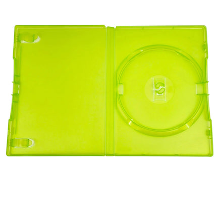Replacement Game Case For Xbox 360 Disc Case 1 Pack Green Brand New Loose - View of empty disc case open laying flat