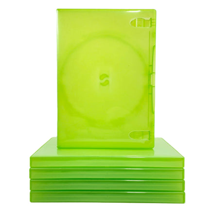 Replacement Game Cases For Xbox 360 Disc Cases 5 Pack Green Brand New Loose - View of empty cases stacked neatly