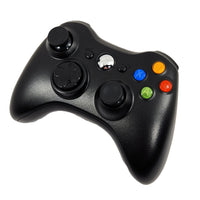 Xbox 360 Wireless Controller Black 24Ghz Gamepad Replacement Brand New Loose - Angled view of controller front showing thumbstick detail with colored buttons