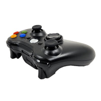 Xbox 360 Wireless Controller Black 24Ghz Gamepad Replacement Brand New Loose - Top angled view of control pad showing left bumper and trigger buttons and left analog stick