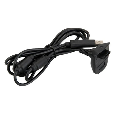 Xbox 360 Wireless Controller Charging Cable Black Play Charge Brand New Loose - View Showing Cord Coiled Up