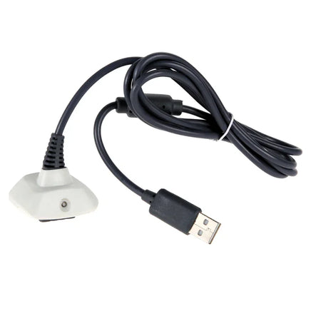 Xbox 360 Wireless Controller Charging Cable White Play Charge Brand New Loose - View Showing cord coiled up