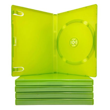 Replacement Game Cases For Original Xbox Green Discs, New 5 Pack - View Showing stack of cases with a case on top open