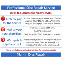 100 Discs - Professional Disc Repair Service - Video Game, Movie CD DVD Blu-Ray - Clean, Resurfacing