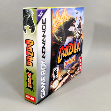 Godzilla Domination! for Game Boy Advance - Left spine and front of game box view, very good condition