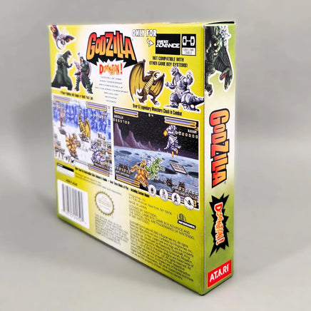 Godzilla Domination! for Game Boy Advance - Left spine and back of game box view, very good condition