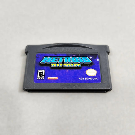 Metroid Zero Mission for Game Boy Advance - Front on view of authentic GBA cartridge showing label and game logo, good condition, loose