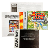 Metal Slug Advance Game Boy Advance GBA Very Good - Paperwork such as Manual and Safety Precautions Booklet and Warranty Registration Card