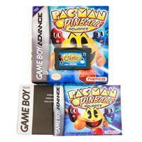 Pacman Pinball Game Boy Advance CIB Good - Retail Game Box Contents showing Cartridge and Manual
