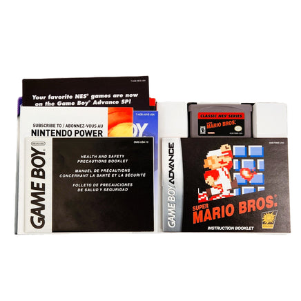 Super Mario Bros Classic Nes Series Game Boy Advance GBA Very Good - Open box Showing Cartridge and Manual