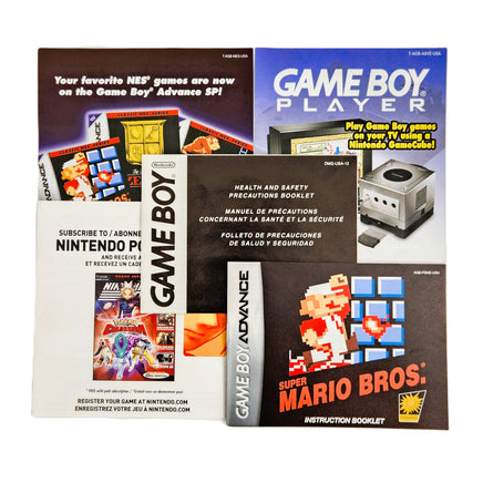 Super Mario Bros Classic Nes Series Game Boy Advance GBA Very Good - Instruction Manual and Paperwork Shown