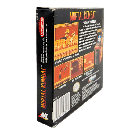 Mortal Kombat Nintendo Game Boy Very Good CIB - Back and Right Spine Of Retail Game Box