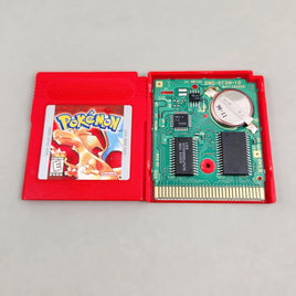 Pokémon Red Version, Good Loose Condition - Authentic Cartridge Circuit Board & Save Battery Shown