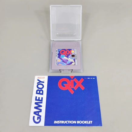 Qix - Game Cartridge Inside Dust Case With Instruction Manual