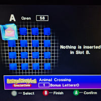 Animal Crossing with included Memory Card for Nintendo GameCube - Memory Card 59 screen showing original 1-block Animal Crossing Special Data file intact