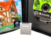 Animal Crossing + Memory Card [Player's Choice] Nintendo GameCube - Open case with close up view of rear of Memory Card 59, very good condition