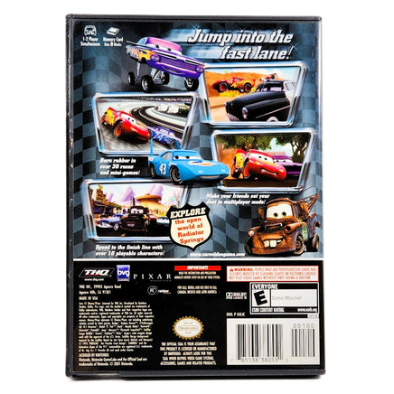 Cars (Disney/Pixar) - Nintendo GameCube - Rear cover art shown, very good condition