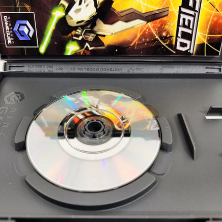 Chaos Field - Nintendo GameCube - Game case with close up view of scratch free game disc surface, very good condition