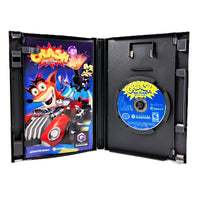 Crash: Tag Team Racing - Nintendo GameCube - Open case displaying contents, good condition