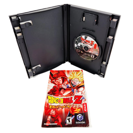 Dragon Ball Z: Budokai - Nintendo GameCube - Game case with close up view of instruction manual