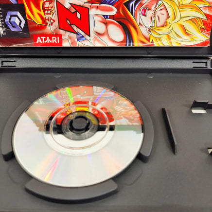 Dragon Ball Z: Budokai - Nintendo GameCube - Game case with close up view of scratch free game disc surface, good condition