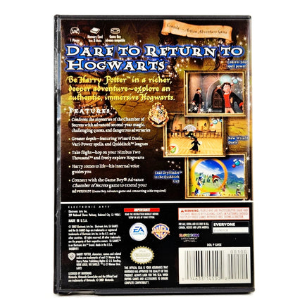 Harry Potter And The Chamber Of Secrets Nintendo GameCube Like New CIB - Game Case Back Cover
