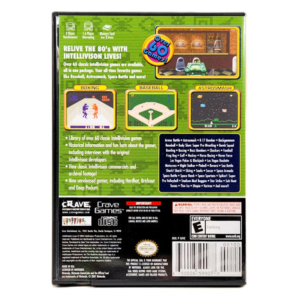 Intellivision Lives! - Nintendo GameCube - Back cover with game info, very good condition