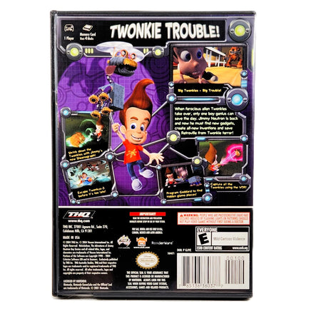 Jimmy Neutron: Attack of the Twonkies - Nintendo GameCube - Rear artwork of retail case, very good condition