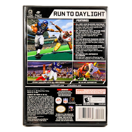 Madden NFL 2007 - Nintendo GameCube - Rear cover design displayed, good condition