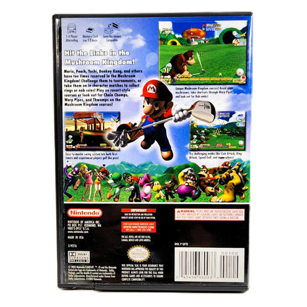 Mario Golf: Toadstool Tour - Nintendo GameCube - Back label and barcode area, good condition