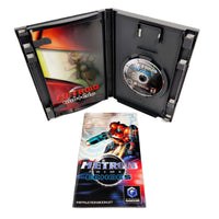 Metroid Prime 2 Echoes Nintendo GameCube Like New CIB - Open game case showing game disc, Hunters pamphlet, and instruction manaul