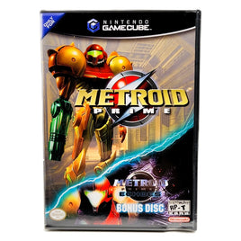 Metroid Prime [Includes Metroid Prime 2: Echoes Bonus Disc] Nintendo GameCube - Front sleeve artwork, brand new condition