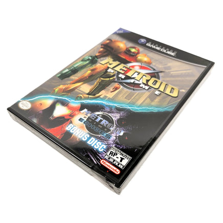 Nintendo GameCube Metroid Prime 2: Echoes game case with a bonus disc, shown in a clean studio shot on a white background.