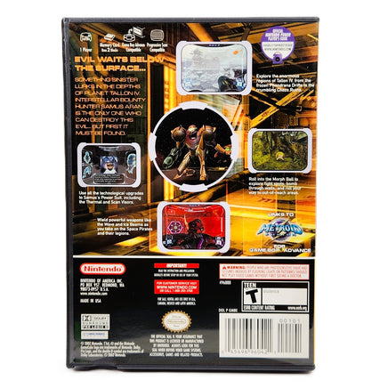 Metroid Prime Players Choice Nintendo GameCube Very Good CIB - Jewel Case Back Cover