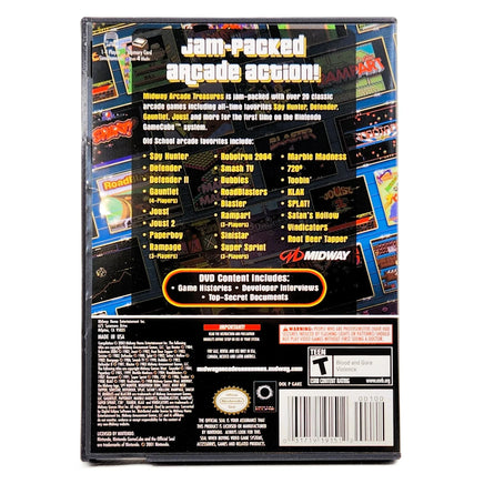 Midway Arcade Treasures - Nintendo GameCube - Rear artwork of retail case, very good condition
