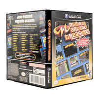 Nintendo GameCube game case for Midway Arcade Treasures, shown in a three-quarter studio shot displaying both the front cover and the back of the box against a white background.