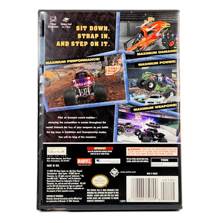 Monster Jam Maximum Destruction Nintendo GameCube Like New CIB - Rear Case Artwork Of Official Release