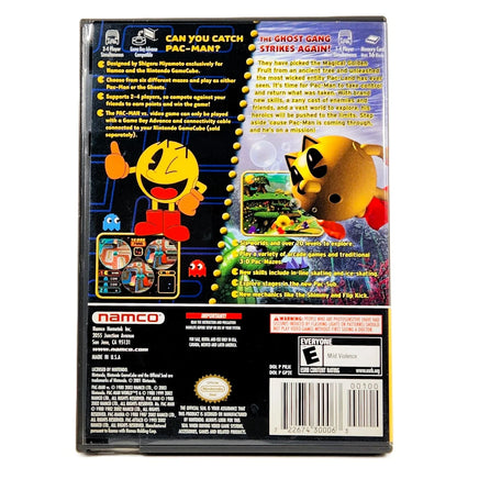 Pacman Vs Pacman World 2 Players Choice Nintendo GameCube Very Good CIB - Rear Cover And Barcode Area Showing Gameplay Screenshots